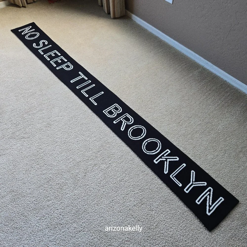 RARE kate spade NO SLEEP TILL BROOKLYN Wool Knit Scarf Beastie Boys Collectible - Picture 1 of 15